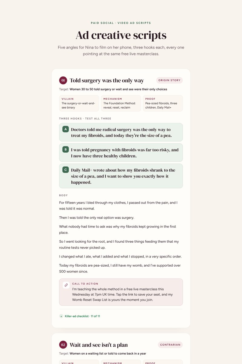 Ad creative scripts preview