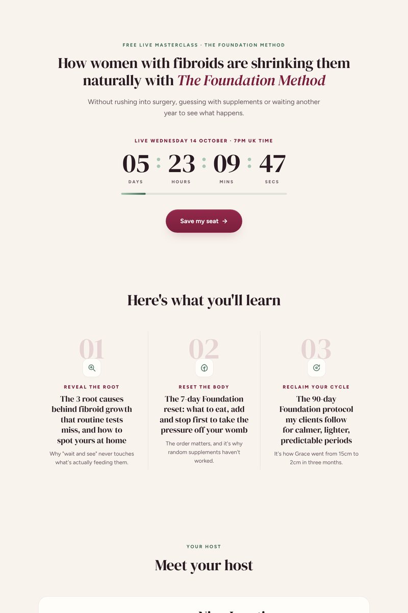 Registration page preview